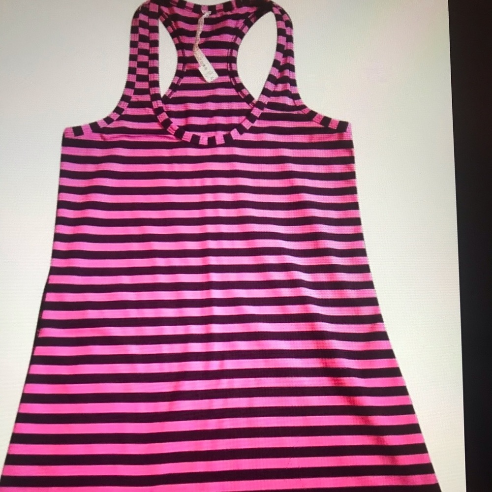Lululemon S Black Stripes Athletic Racerback Top
